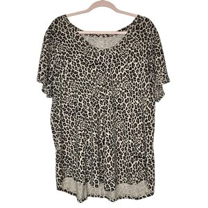 a.n.a women's leopard print short sleeve top